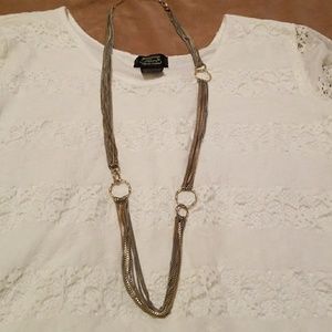 Lia Sophia long mixed metals necklace